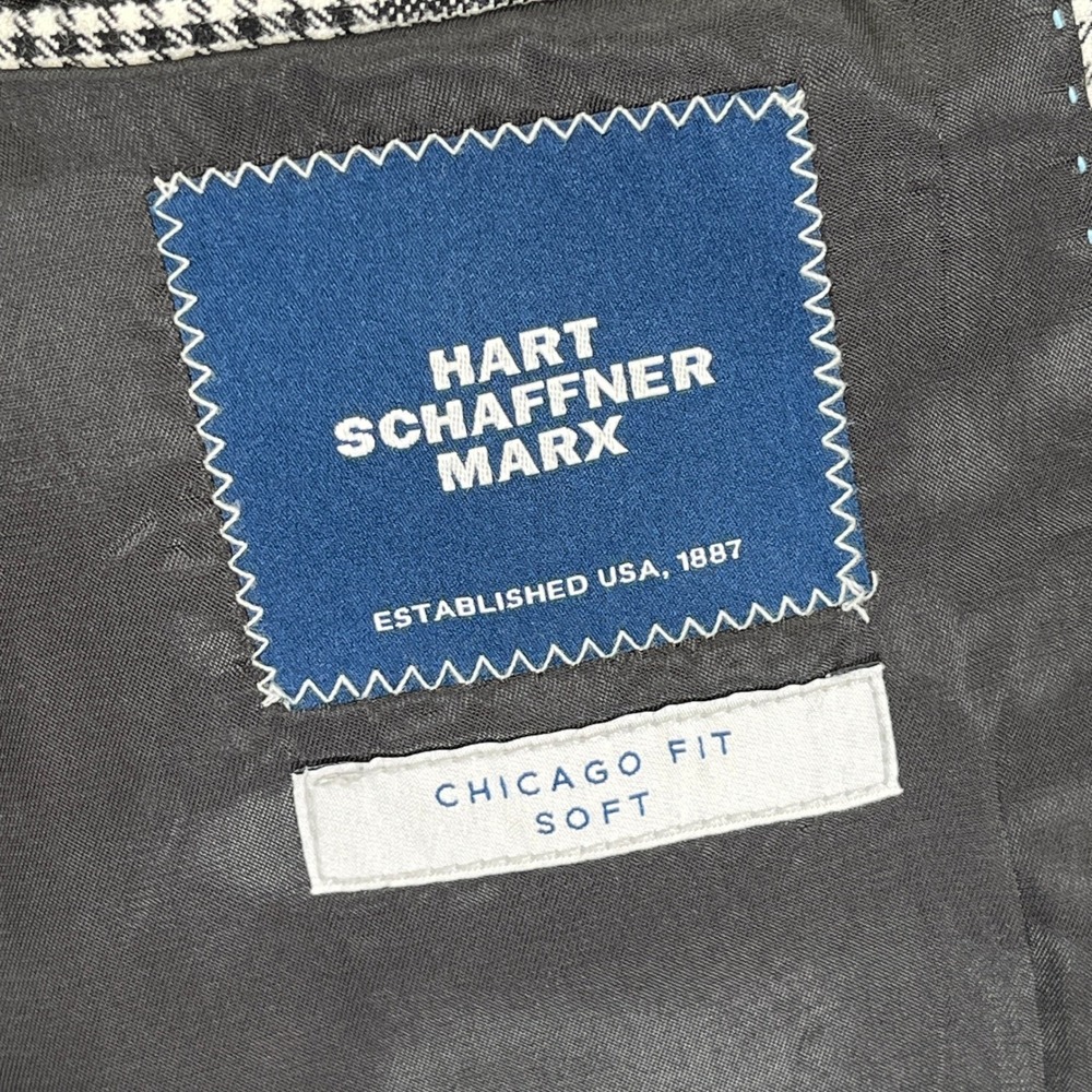 Hart Schaffner Marx Blazer 42 Glen Plaid Chicago Fit Soft Sport Coat Business